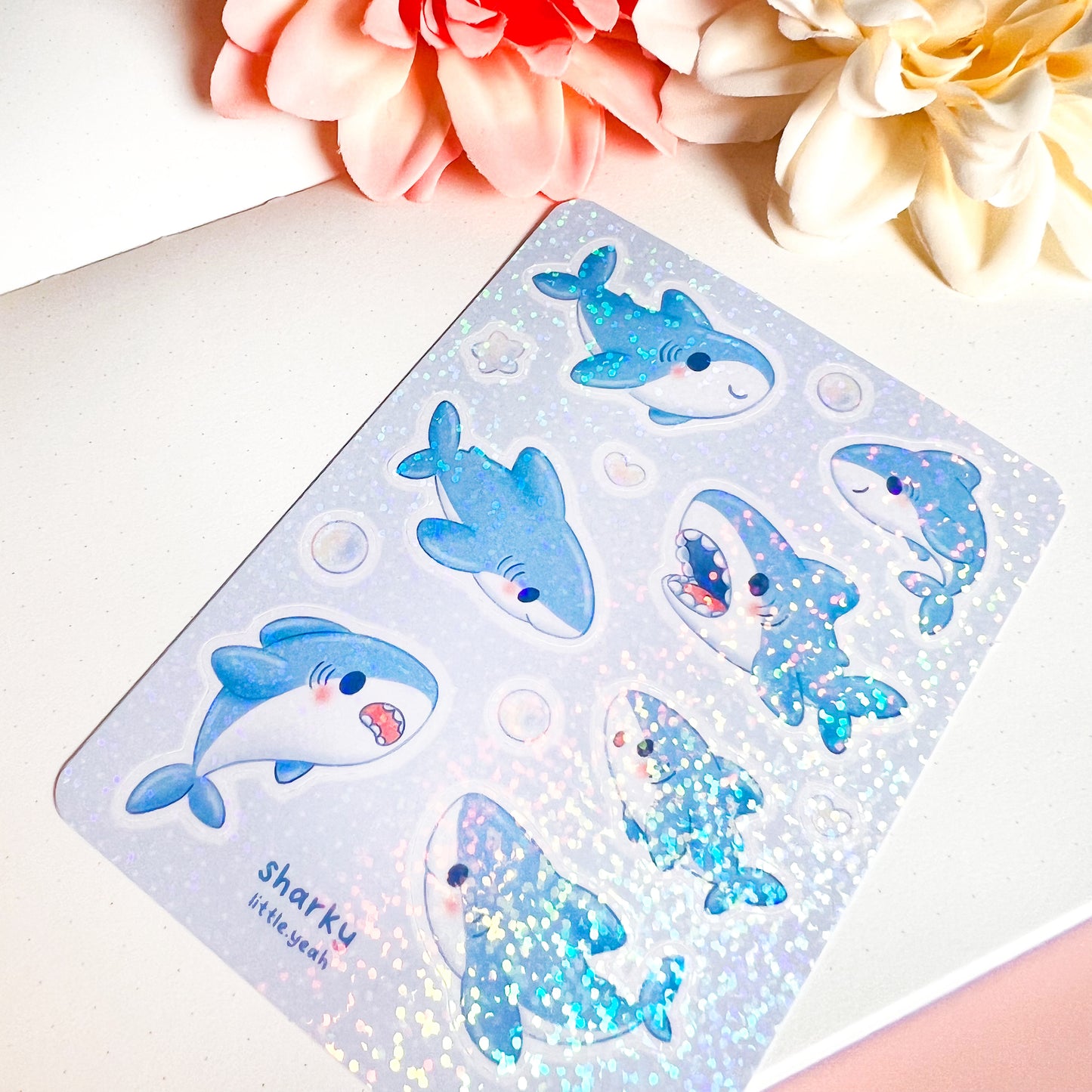 Sharky the Shark - Cute Sticker Sheet