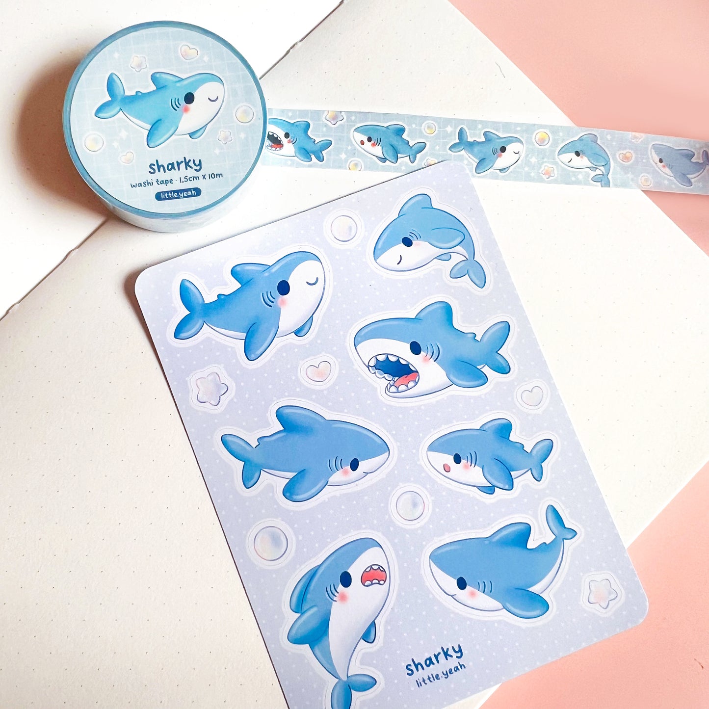 Sharky the Shark - Cute Sticker Sheet