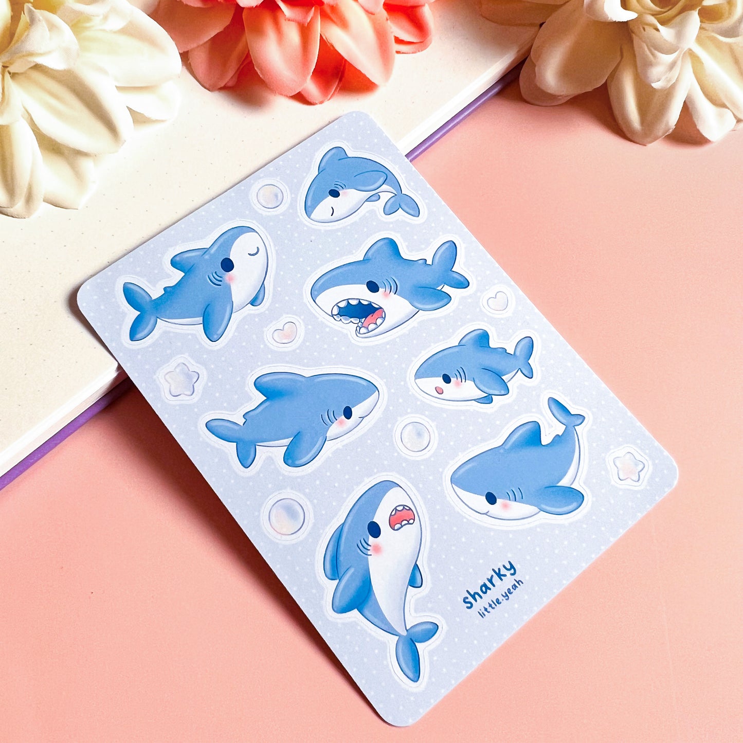 Sharky the Shark - Cute Sticker Sheet