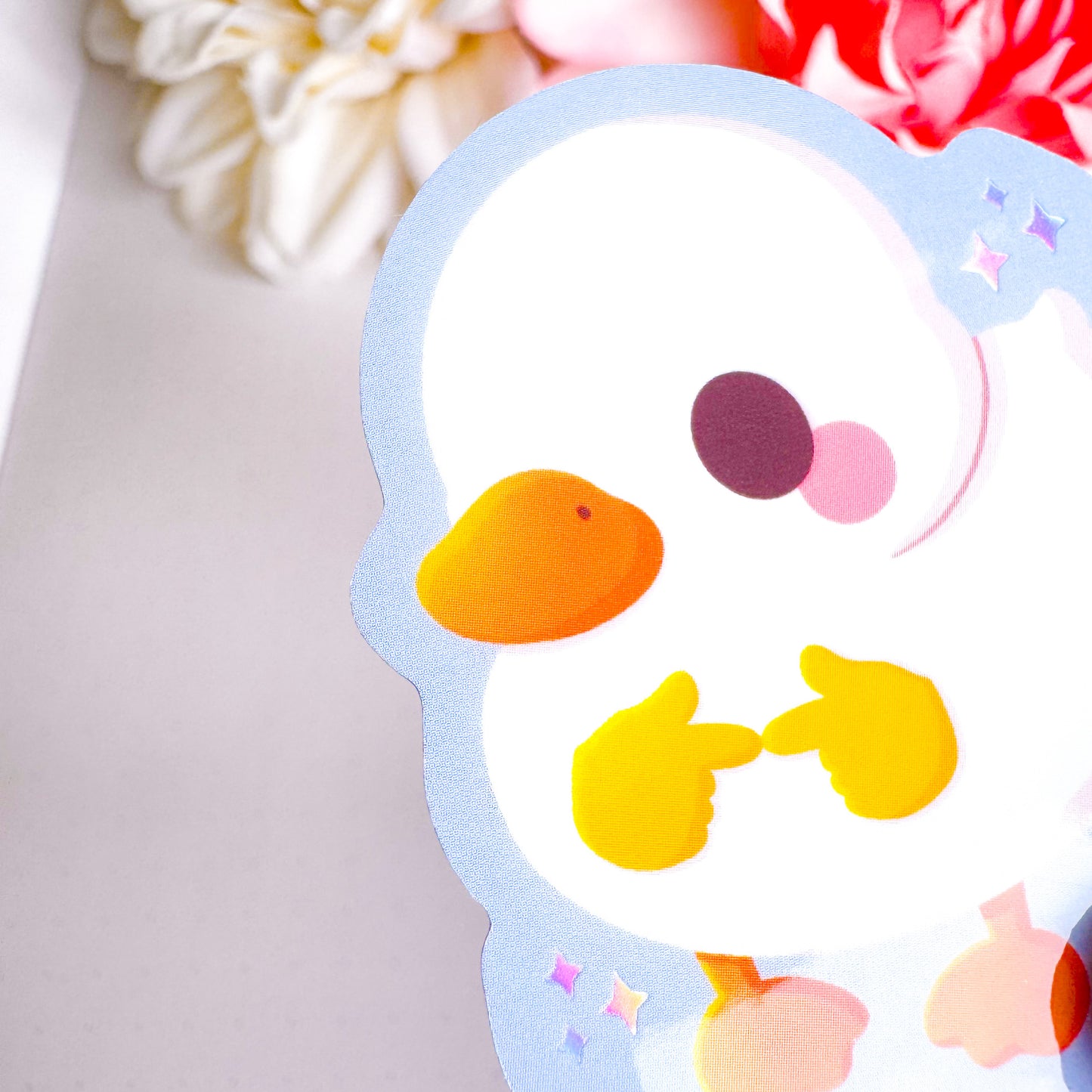 Shy Duck - Cute Vinyl Sticker