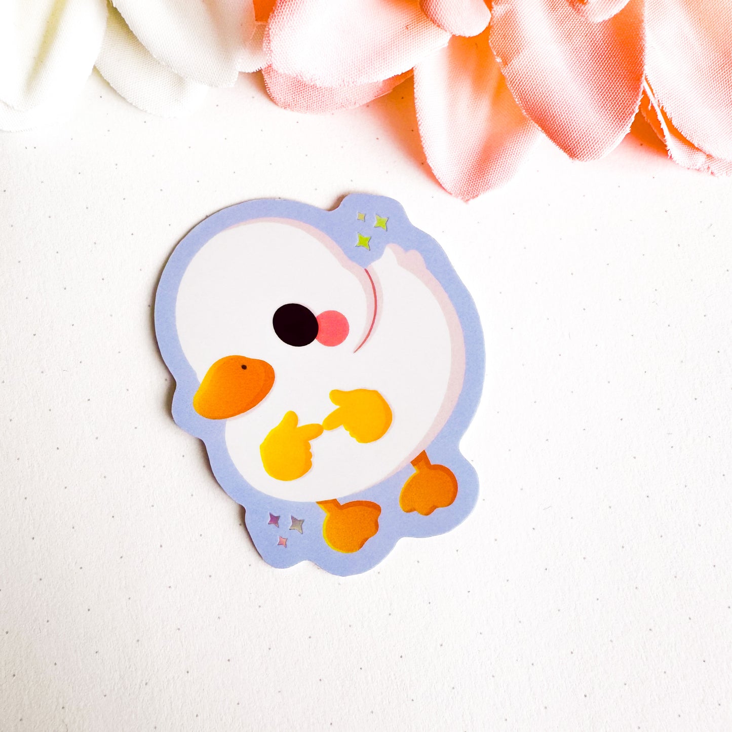 Shy Duck - Cute Vinyl Sticker