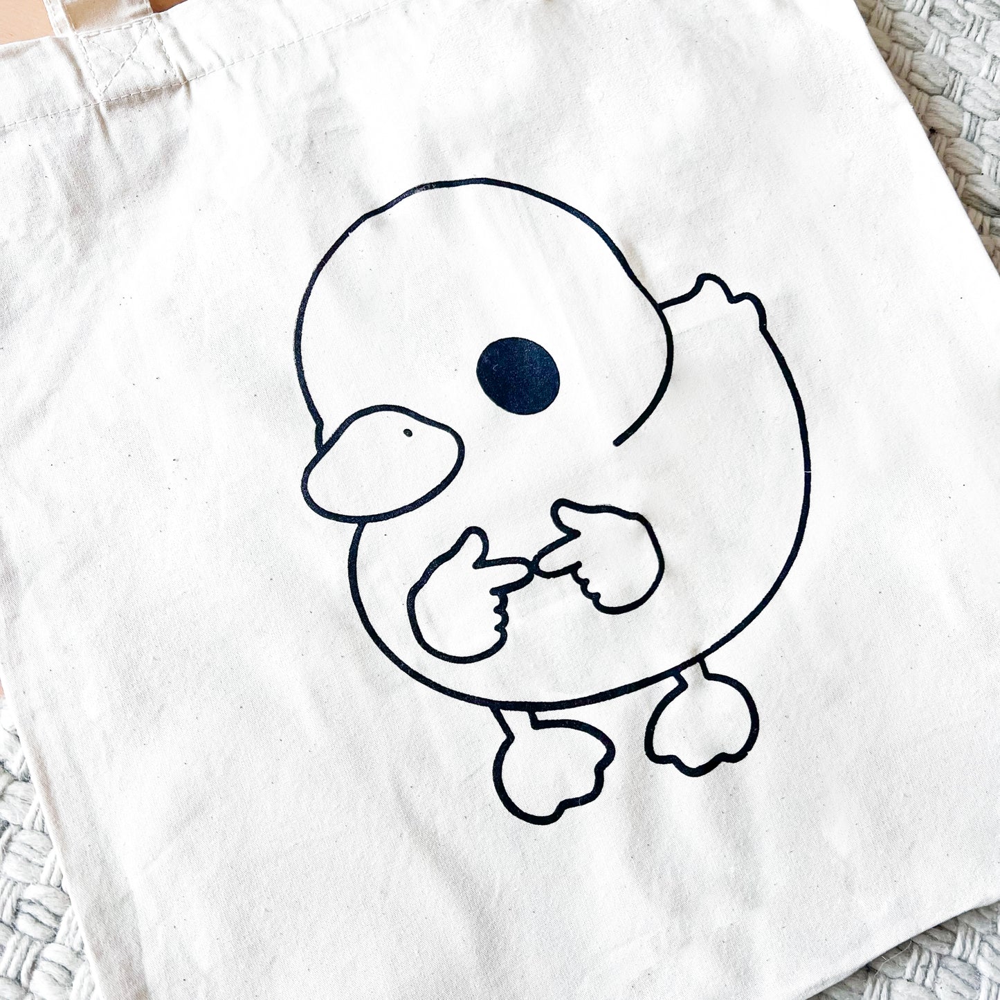 Shy Duck - Cute Tote Bag