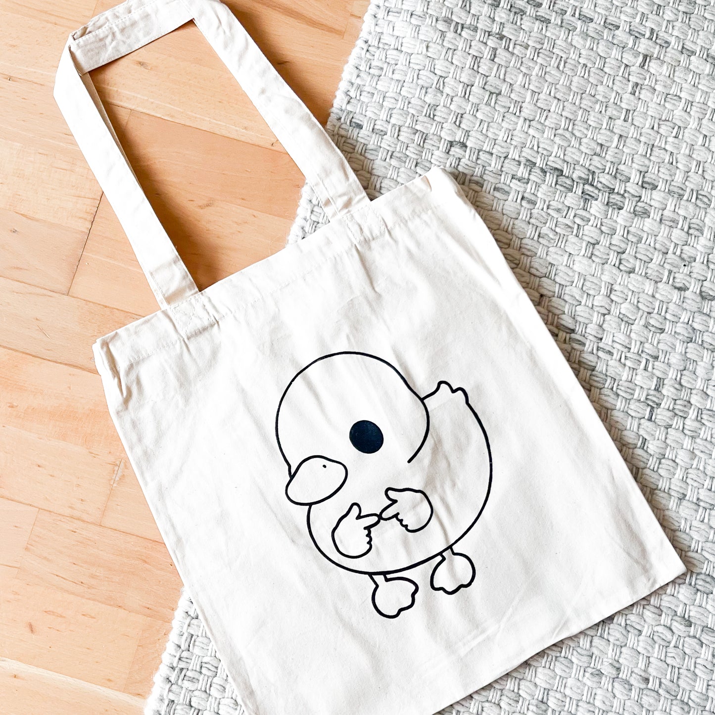 Shy Duck - Cute Tote Bag