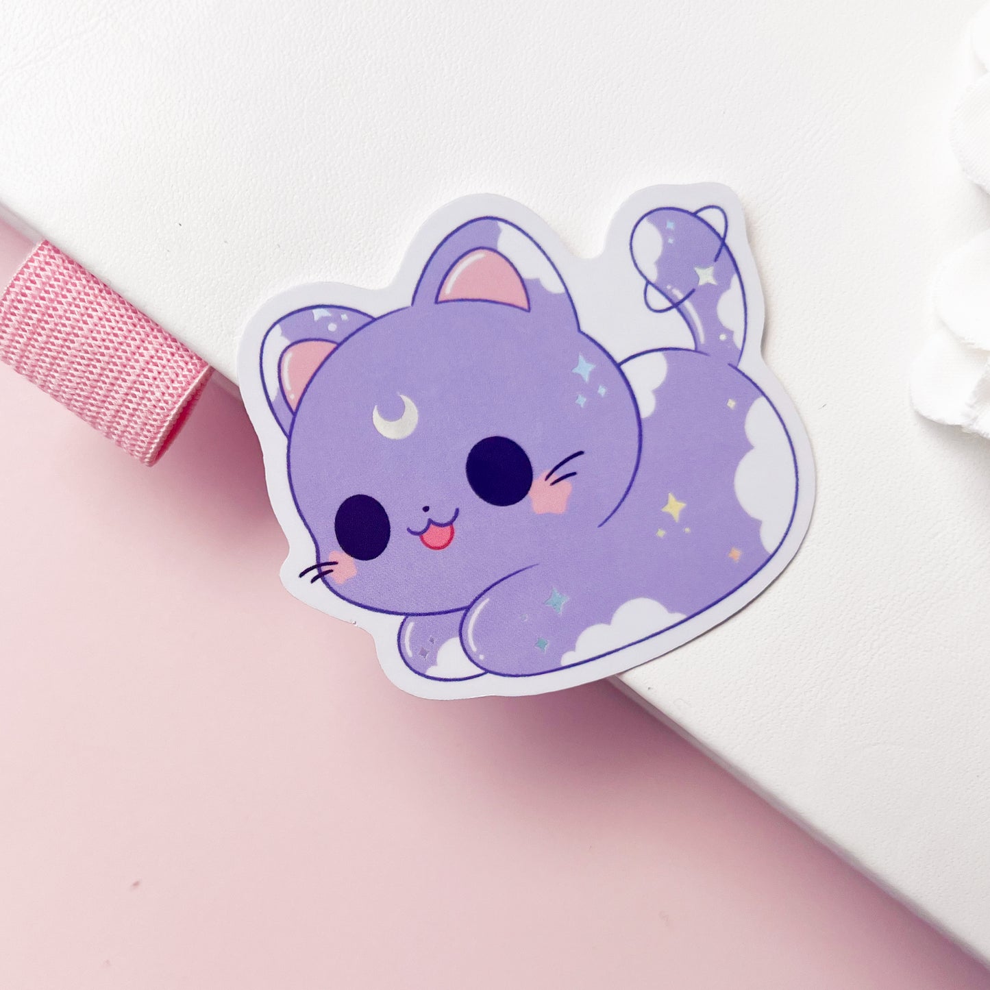 Holografischer Sticker mit Sky-Katze