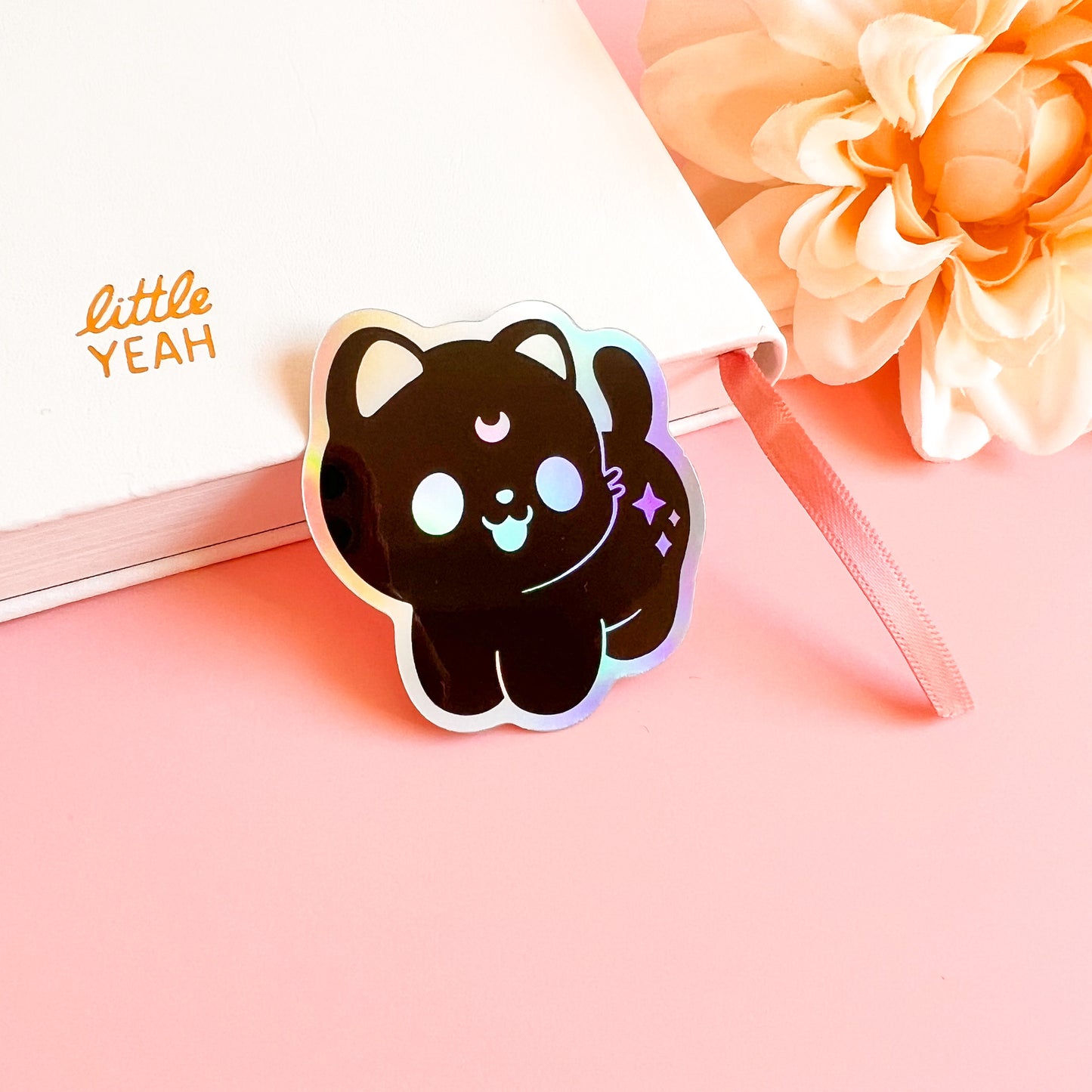 Stehende holographische Katzen Sticker