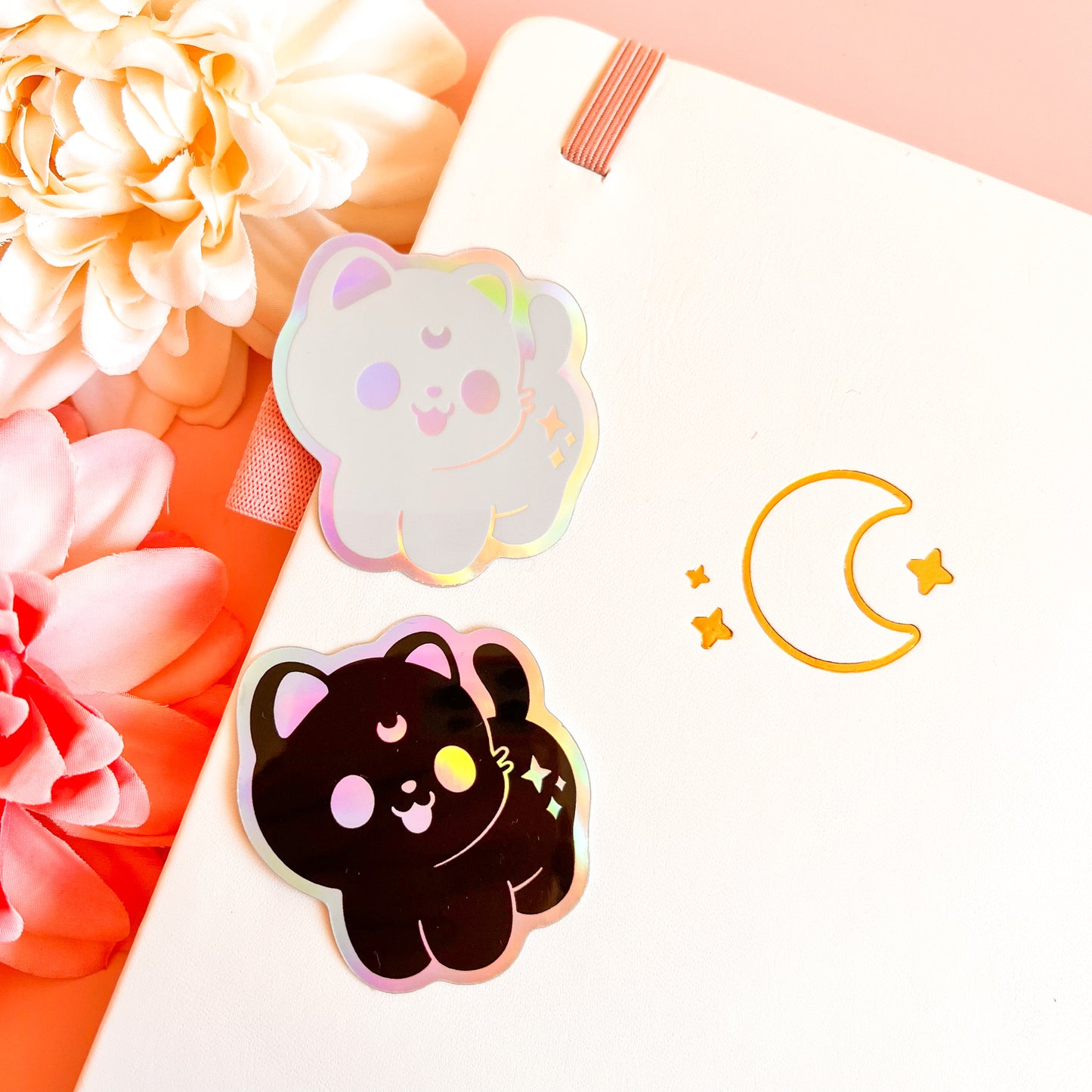 Stehende holographische Katzen Sticker