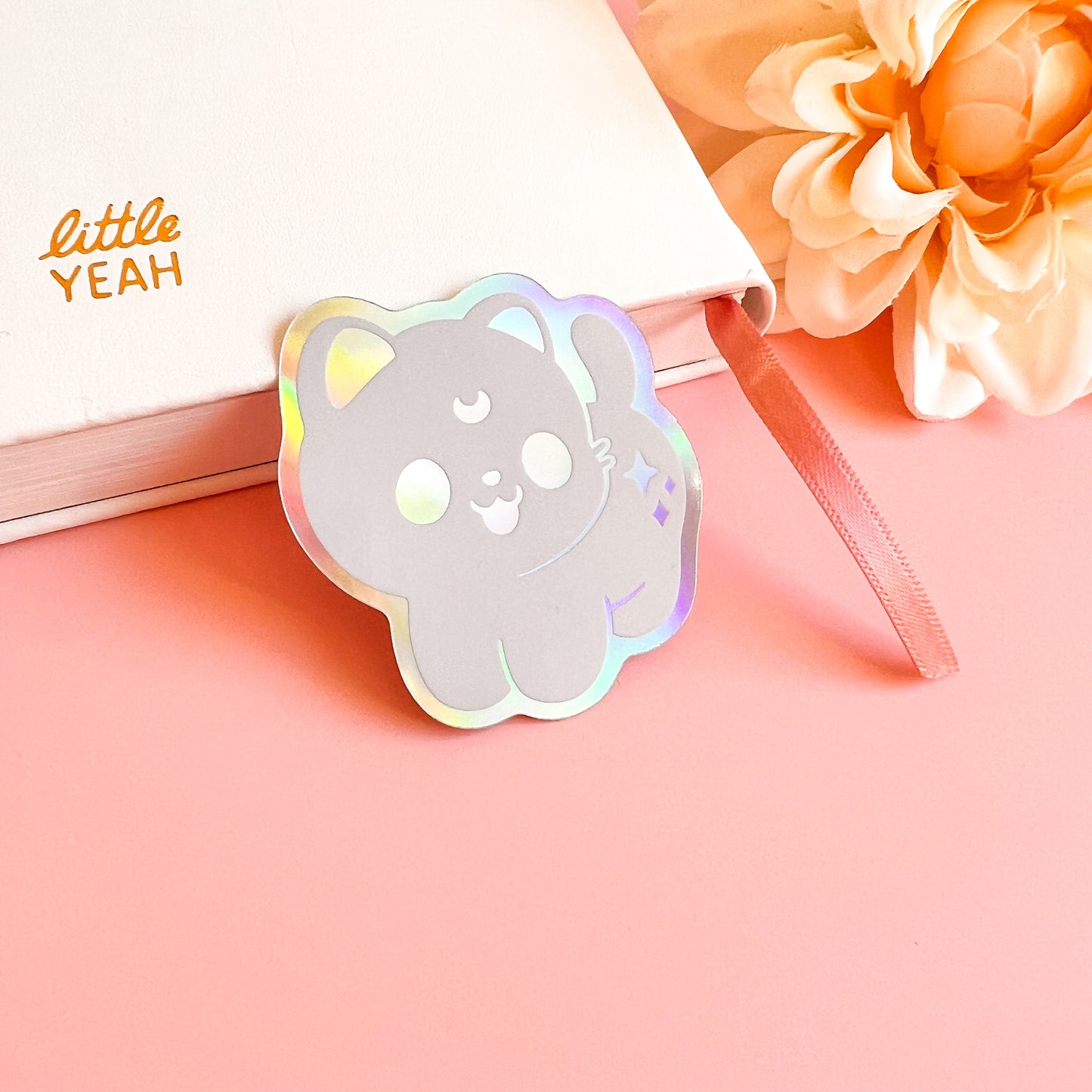 Stehende holographische Katzen Sticker