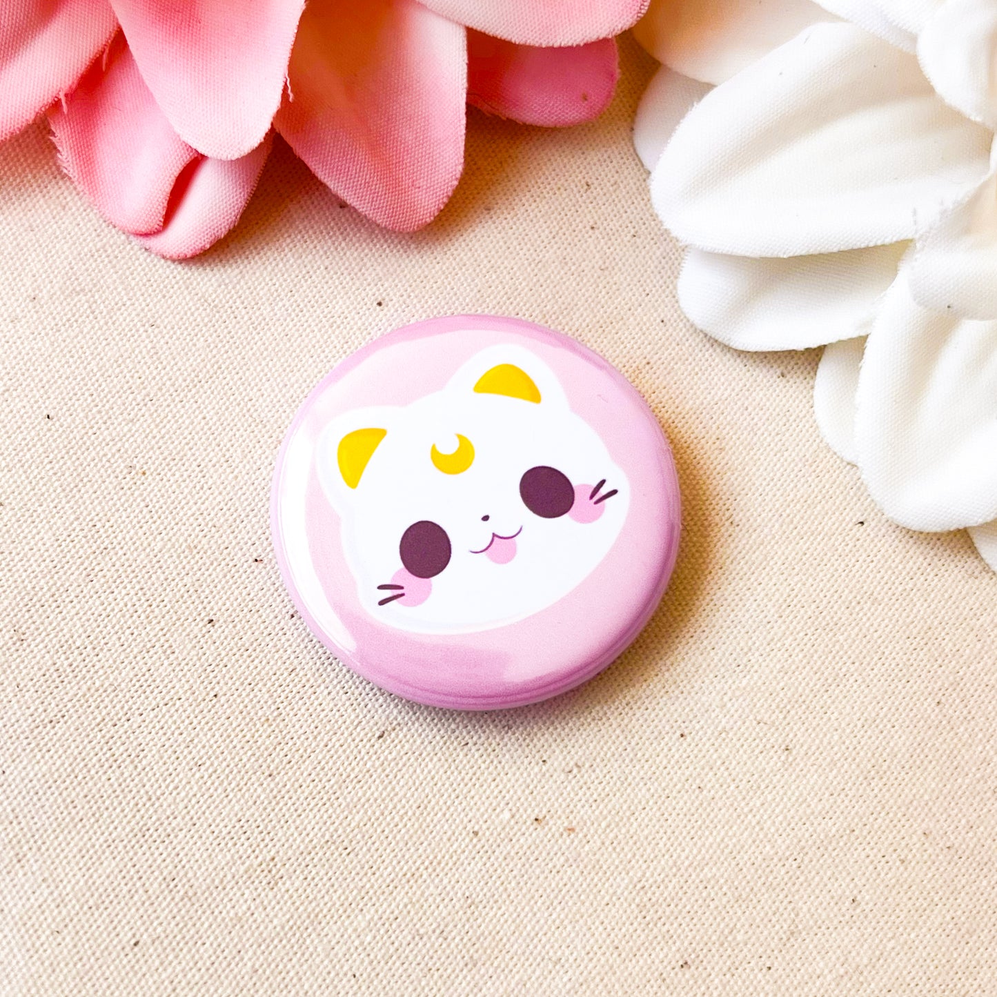 Cat with Moon - Cute Button