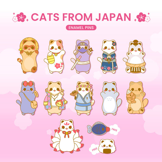 PRE-ORDER: Cats from Japan Pins