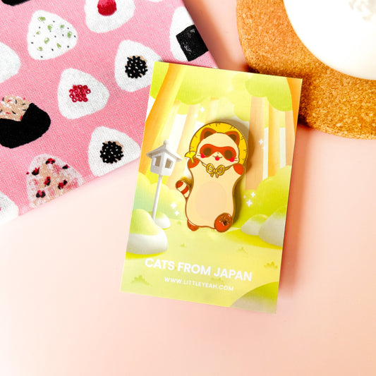 Tanuki Enamel Pin - Cats from Japan