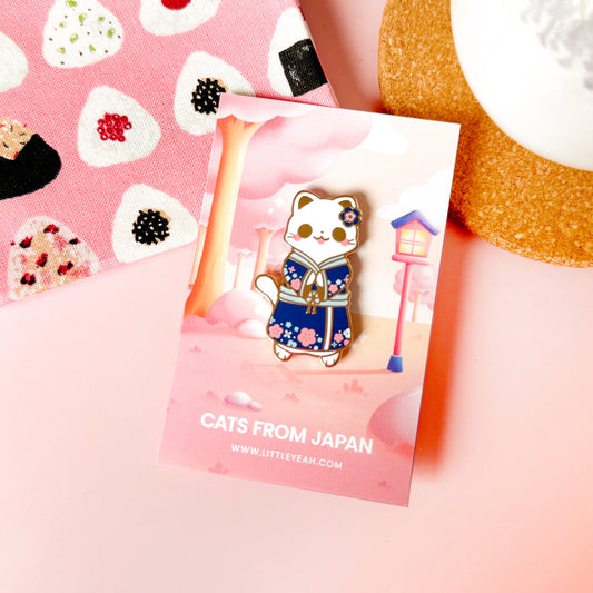 Geisha Enamel Pin - Cats from Japan