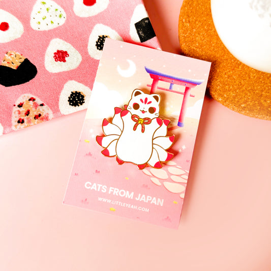 Kitsune Enamel Pin - Cats from Japan