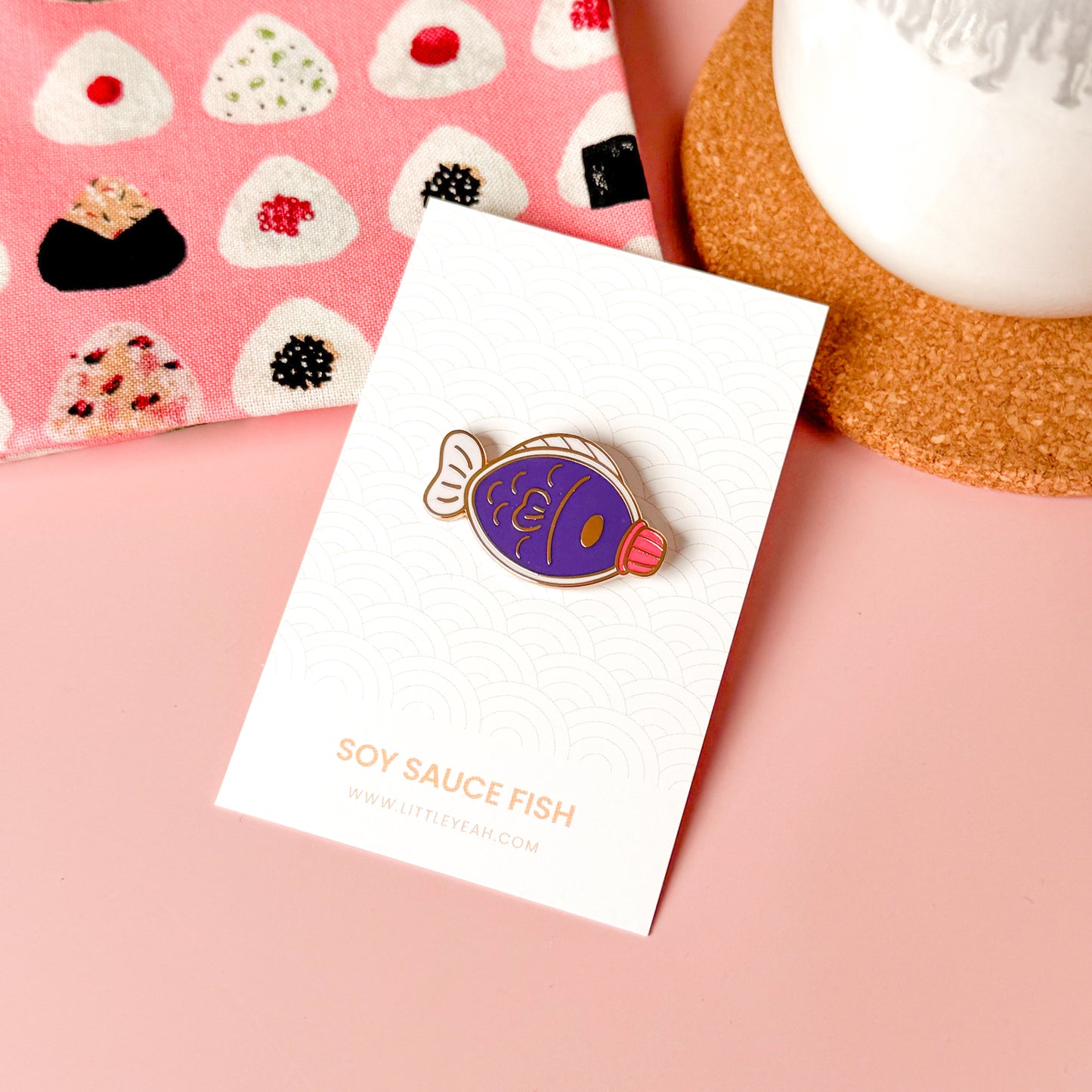 Soy Sauce Enamel Pin - Cats from Japan