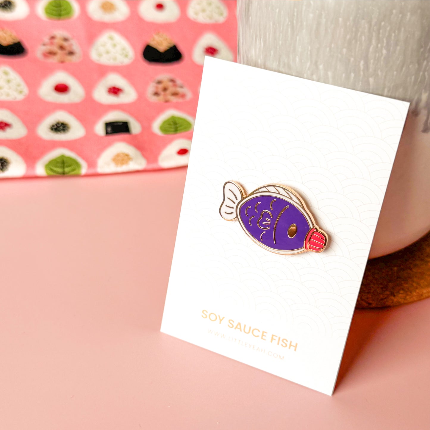 Soy Sauce Enamel Pin - Cats from Japan