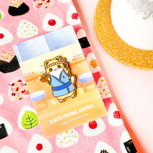 Sushi Master Enamel Pin - Cats from Japan