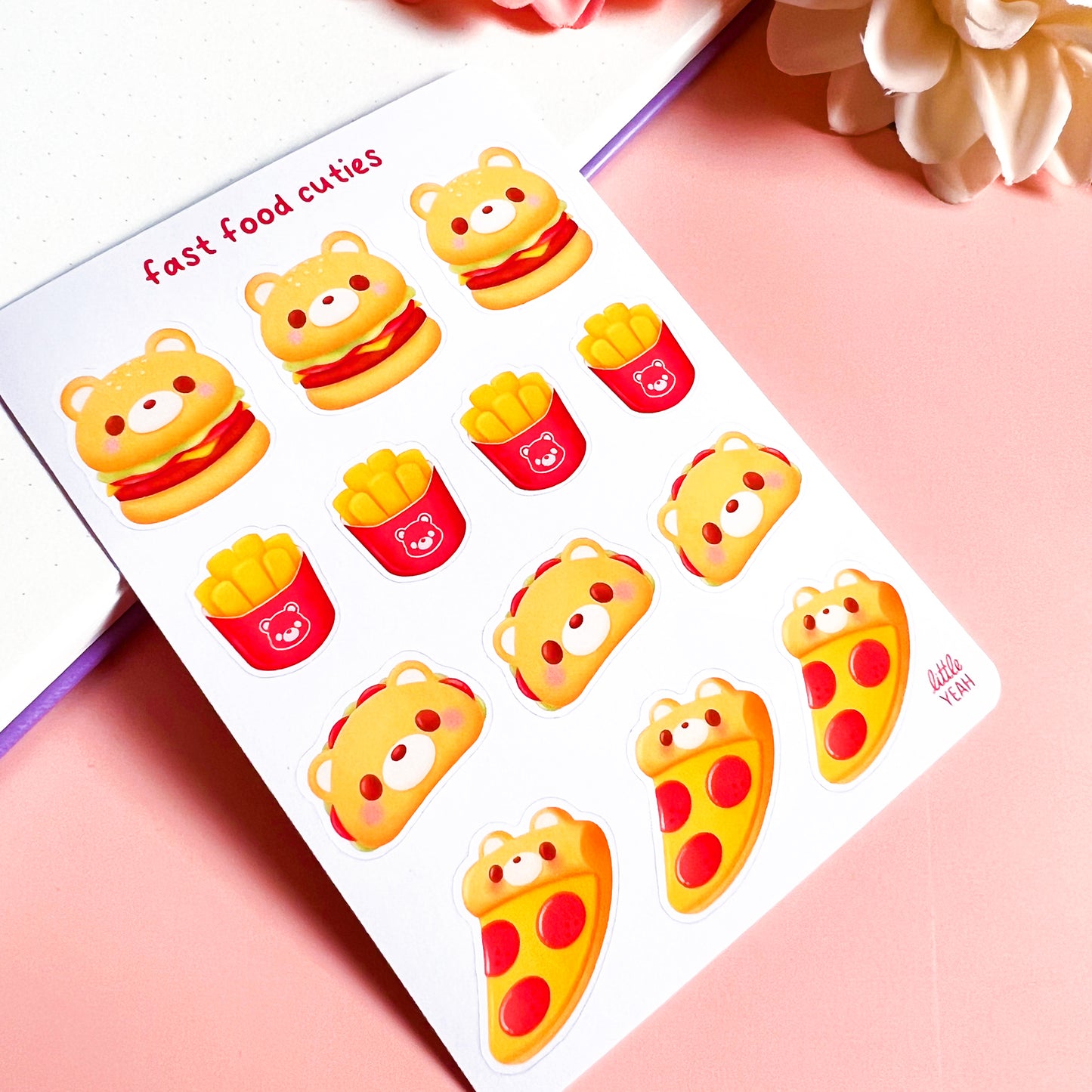 Bären Fastfood Stickerbogen