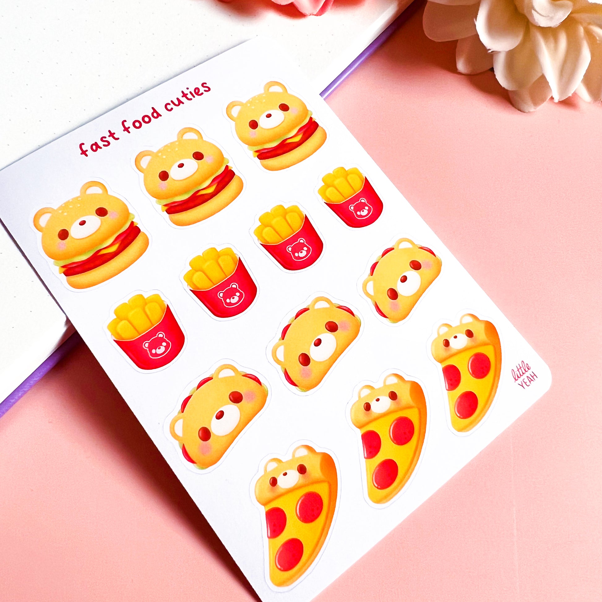Bären Fastfood Stickerbogen