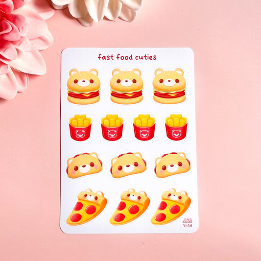 Bären Fastfood Stickerbogen