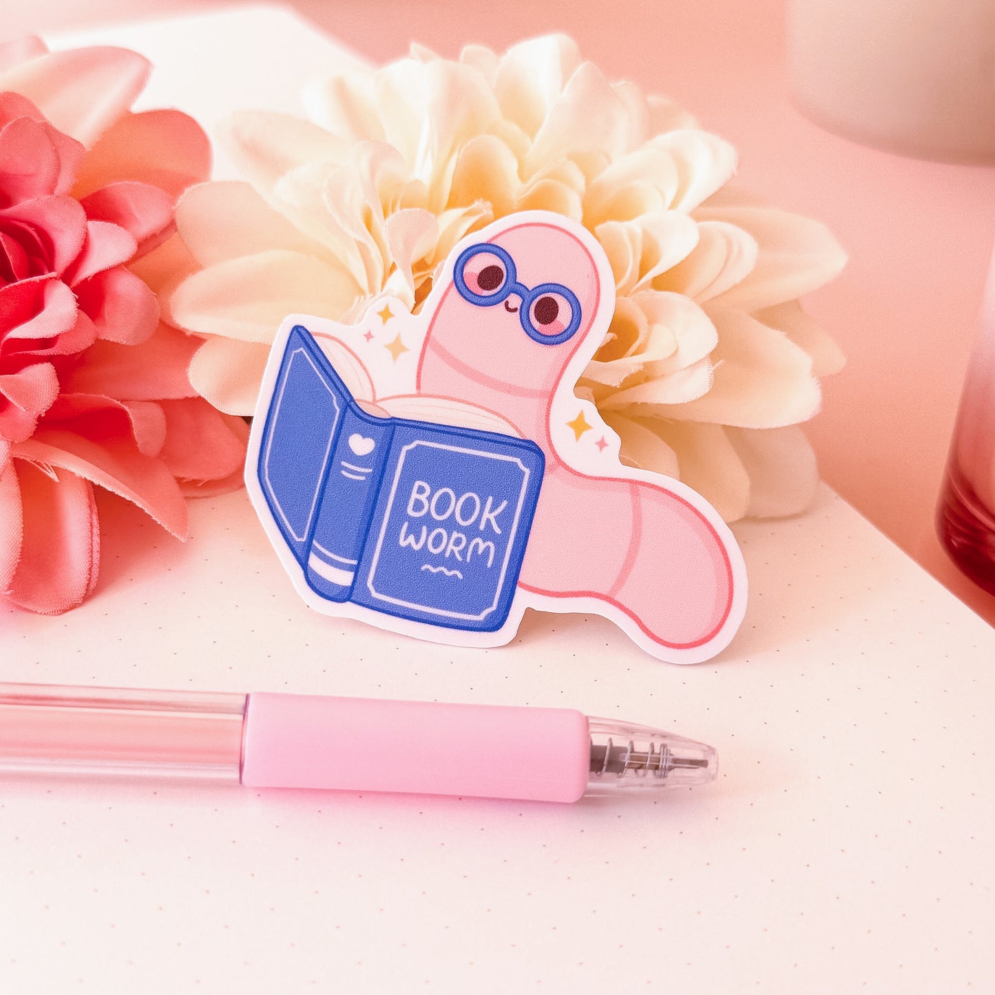 Book Worm - Cute Vinyl Sticker