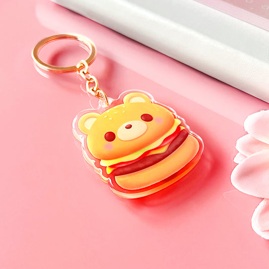 Burger mit Bären-Design Schlüsselanhänger