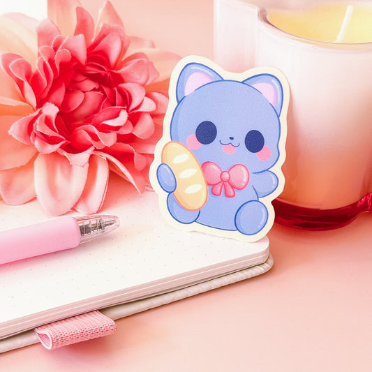 Cat with Bread - Cute Vinyl Sticker