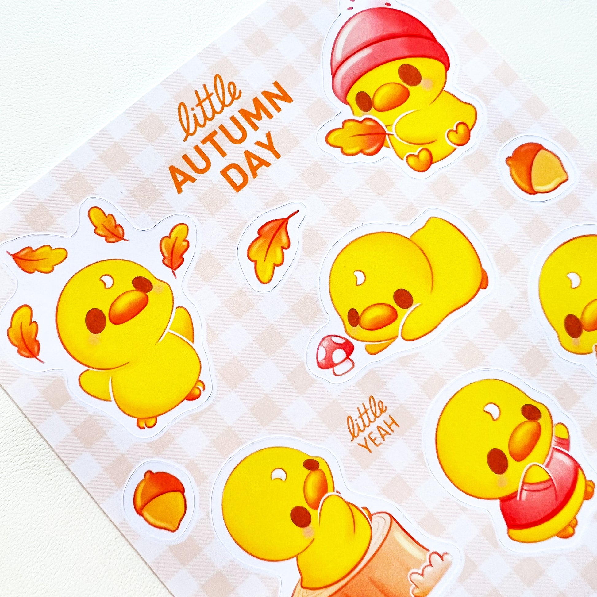 Ente am Herbsttag Stickerbogen