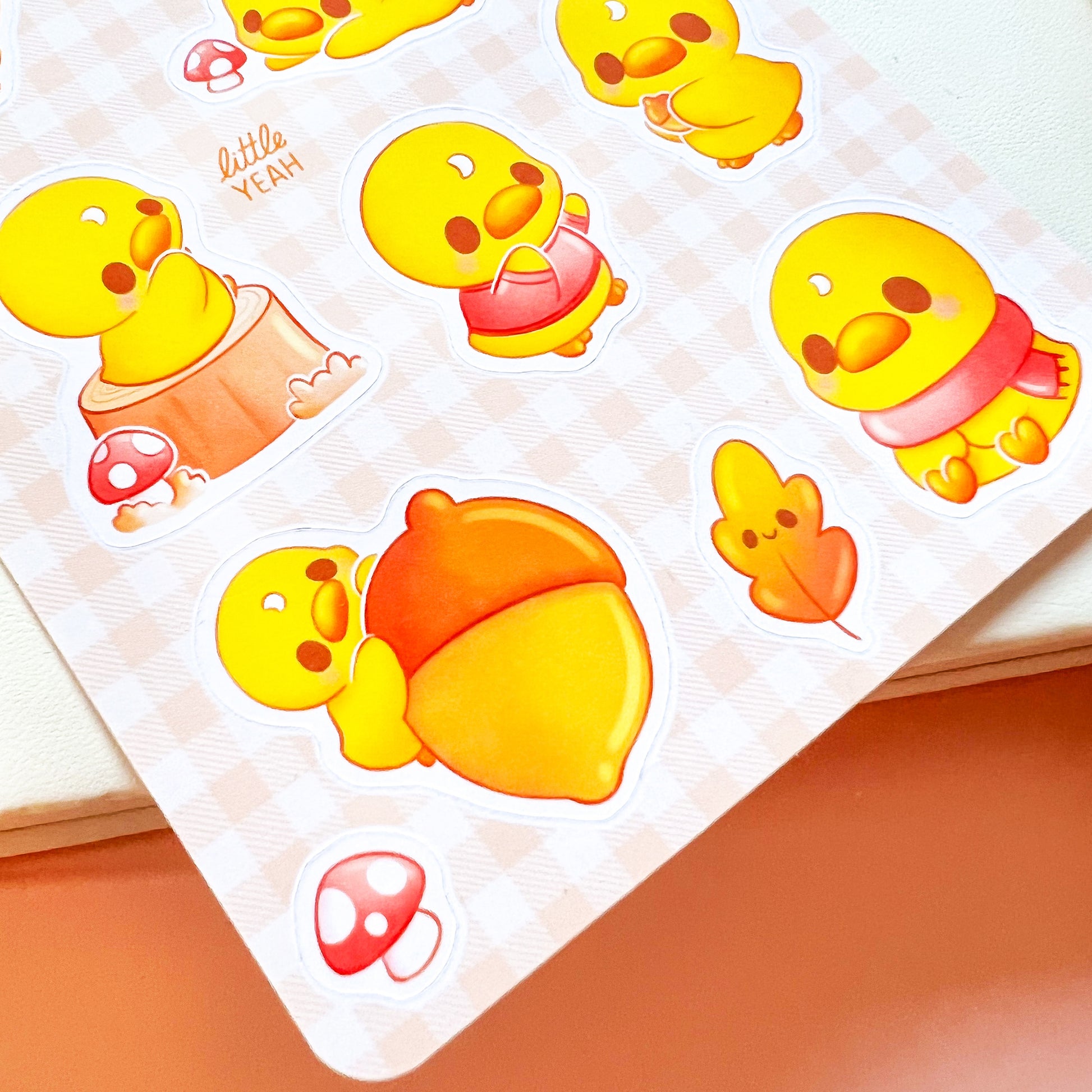 Ente am Herbsttag Stickerbogen