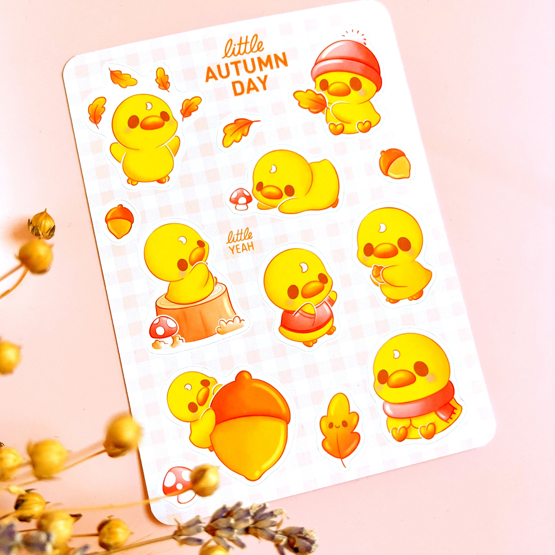 Ente am Herbsttag Stickerbogen