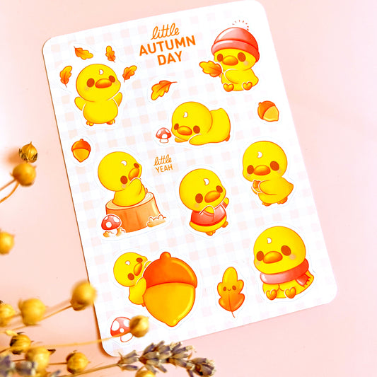 Ente am Herbsttag Stickerbogen