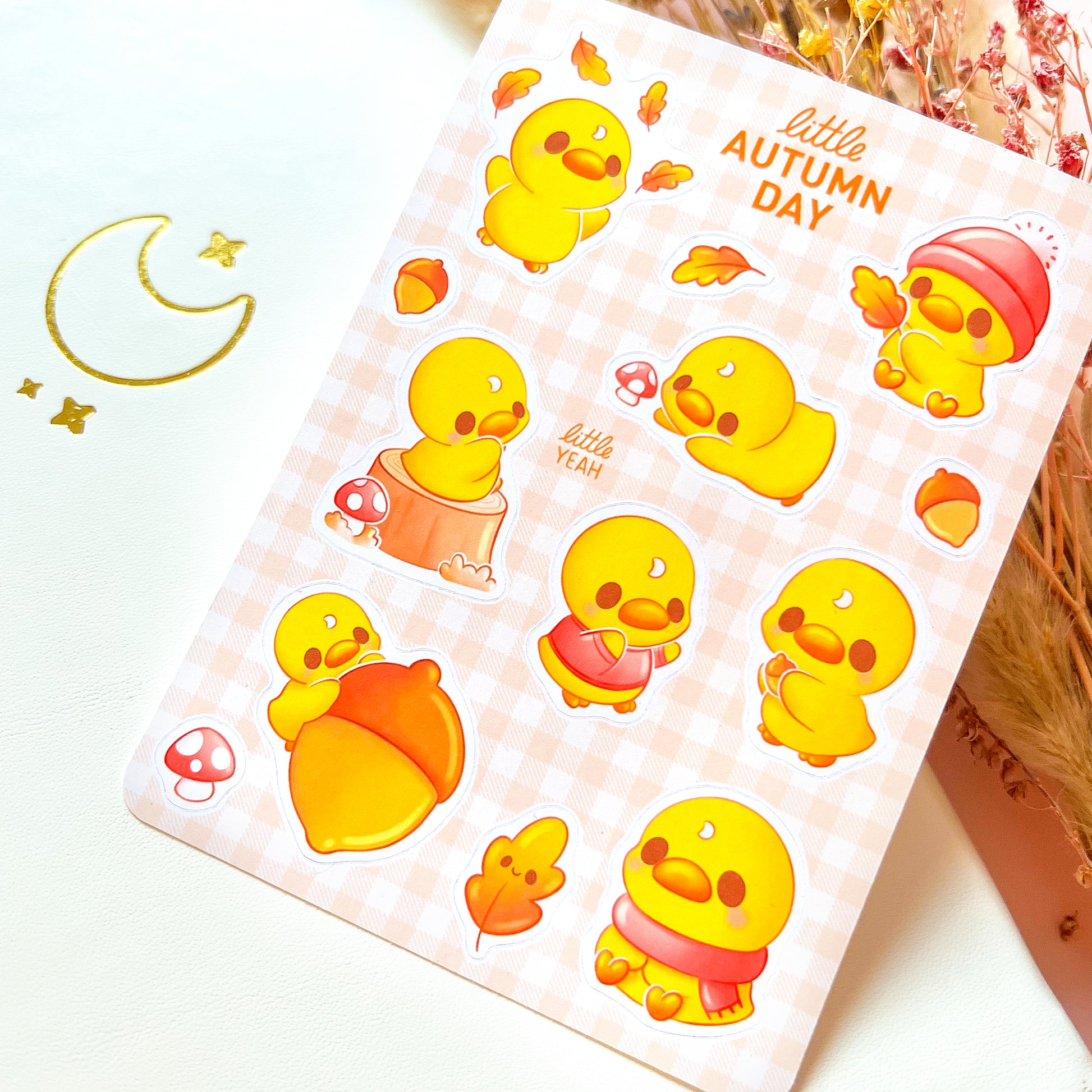 Ente am Herbsttag Stickerbogen