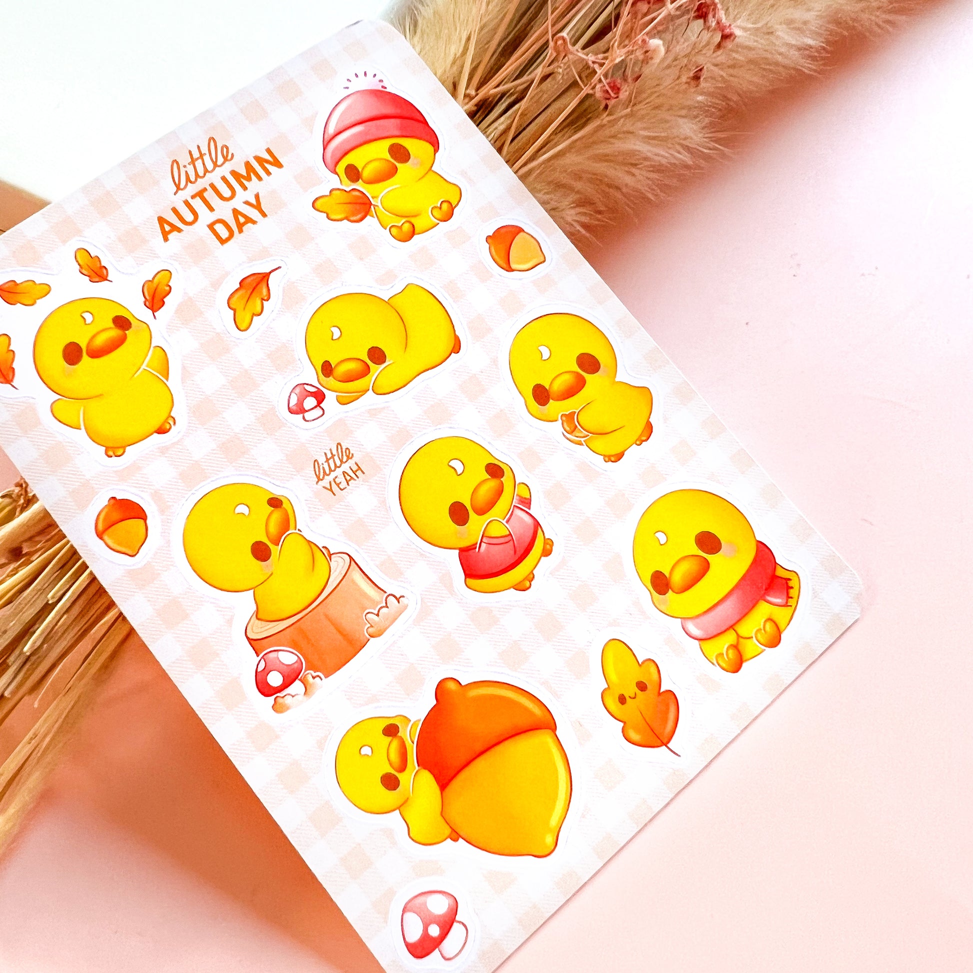 Ente am Herbsttag Stickerbogen
