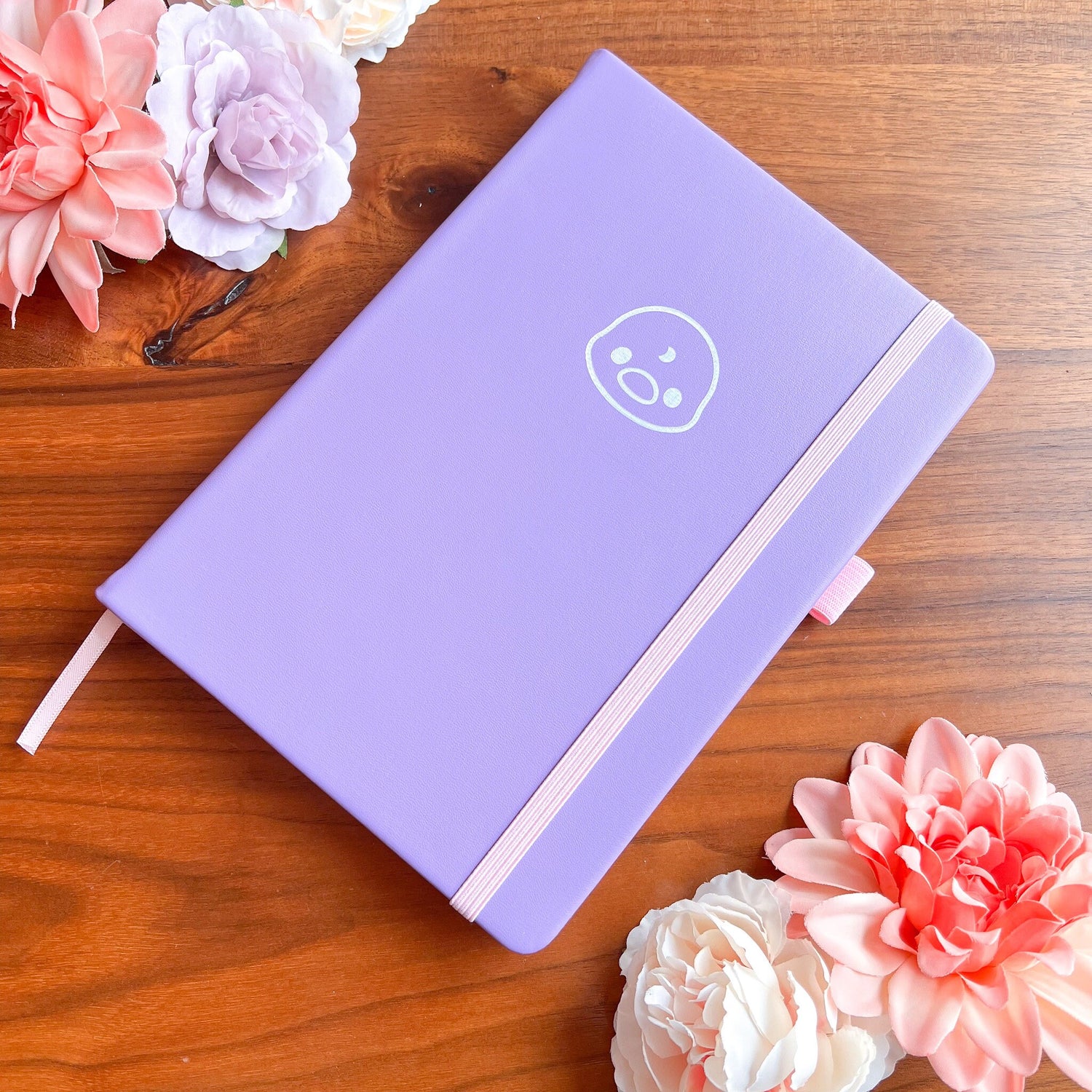 Lila Journal Buch mit Mond Ente