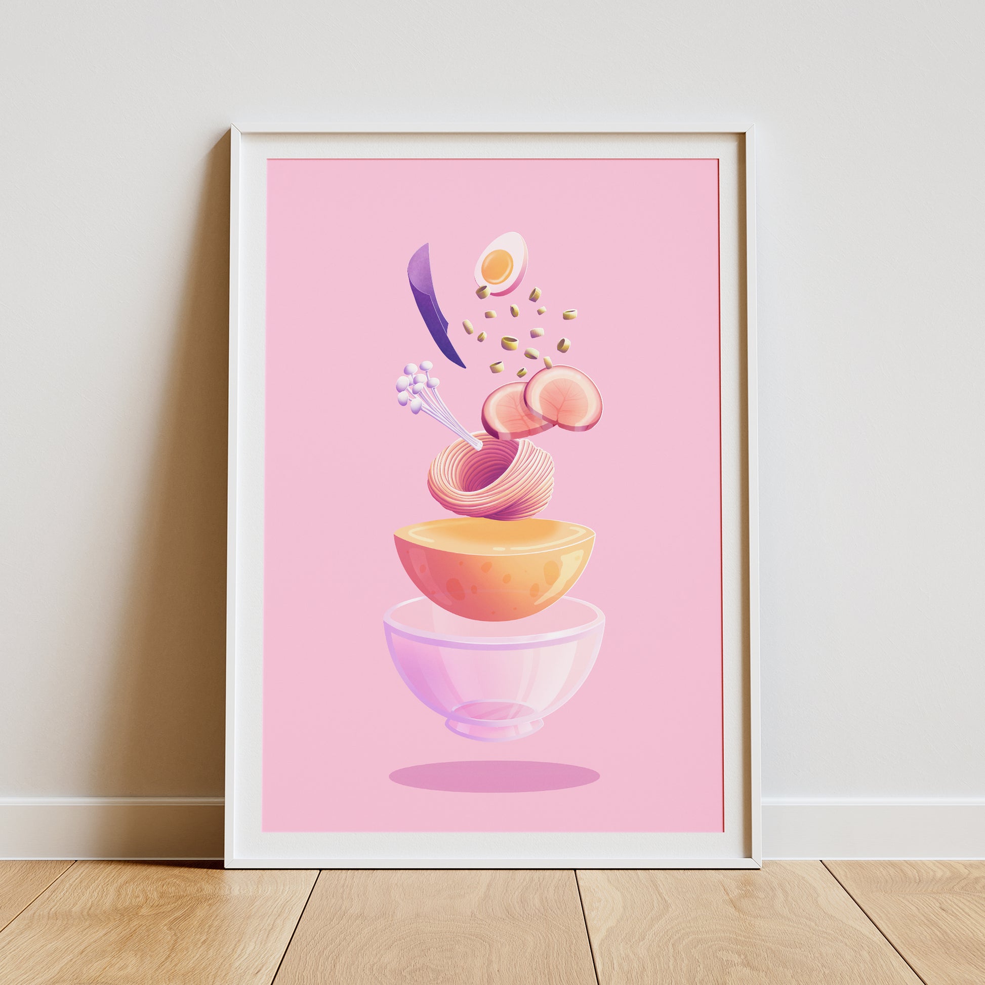 Fliegender Ramen Art Print
