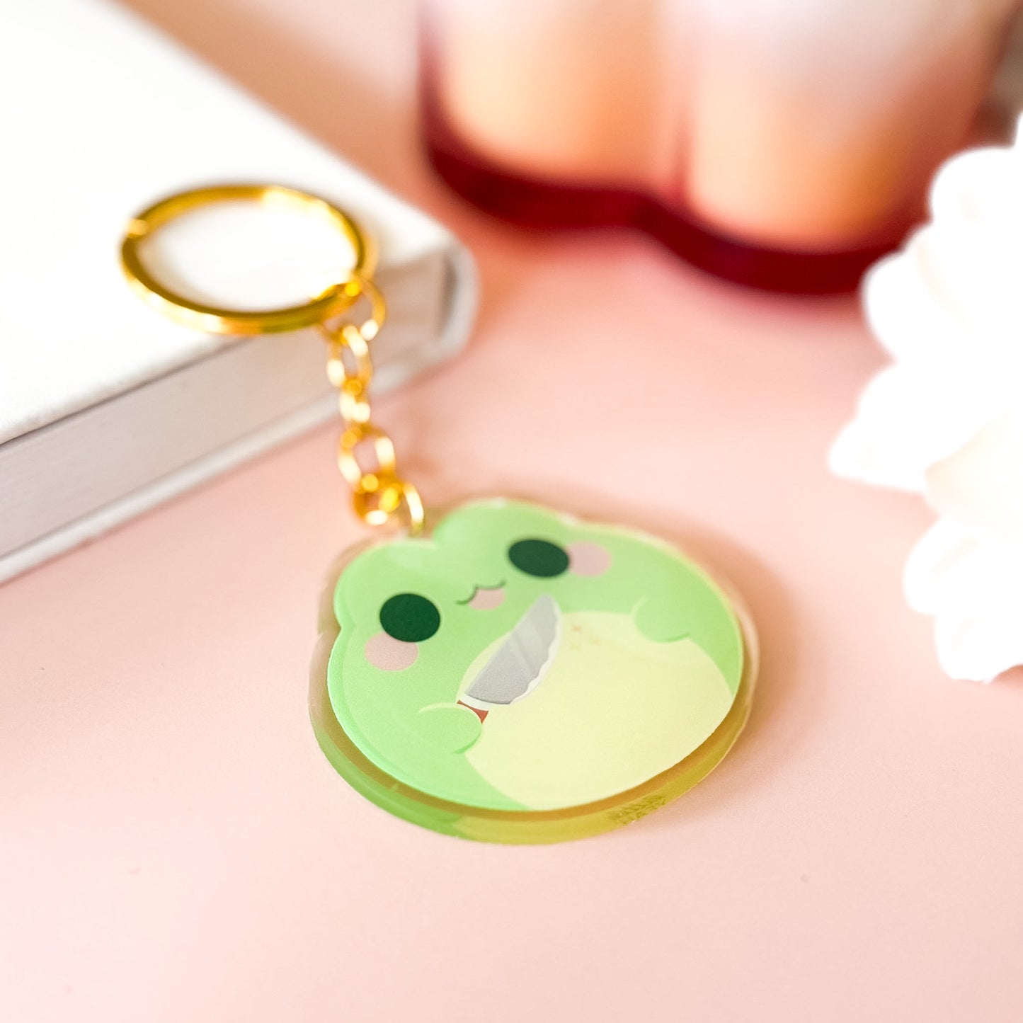 Frog with Knife - Cute Keychain