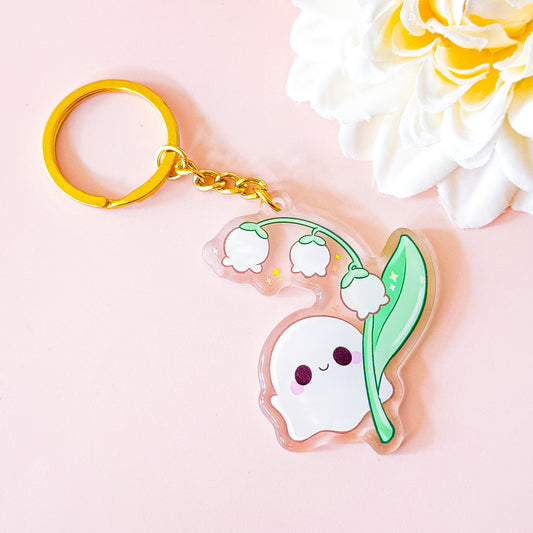 Ghost with Flower - Cute Keychain