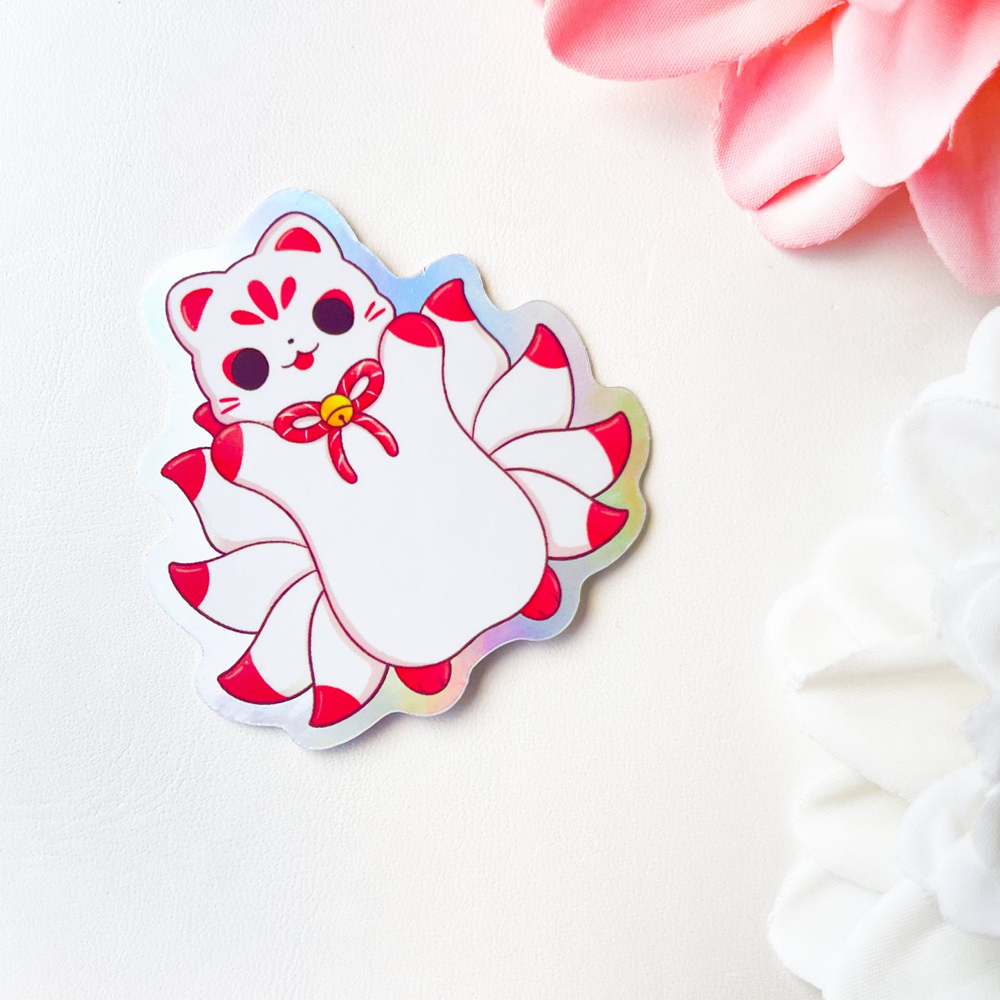 Kitsune Cat - Cute Holographic Vinyl Sticker