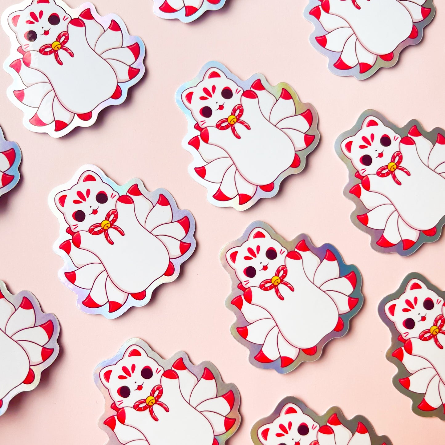 Kitsune Cat - Cute Holographic Vinyl Sticker