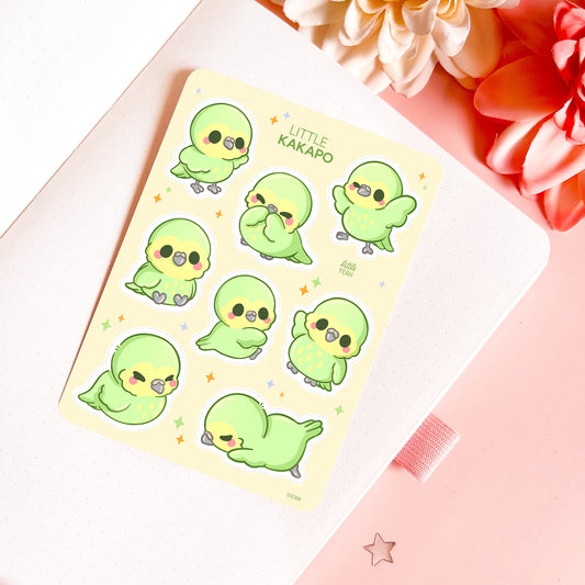 Kakapo Bird - Cute Sticker Sheet