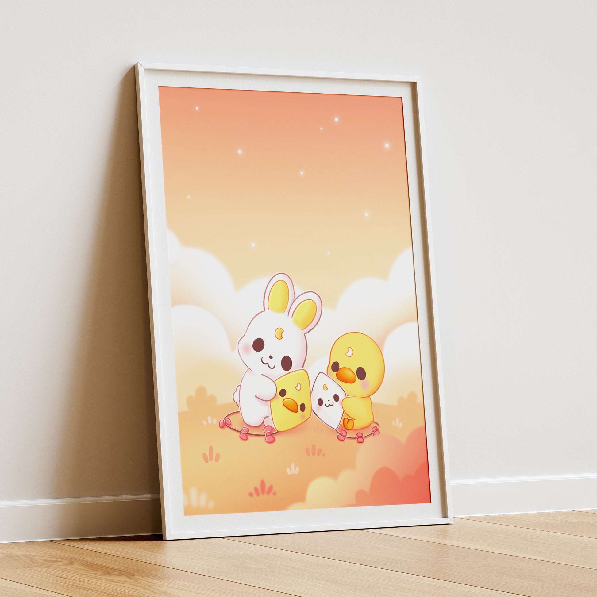 Hase und Ente mit Drachen