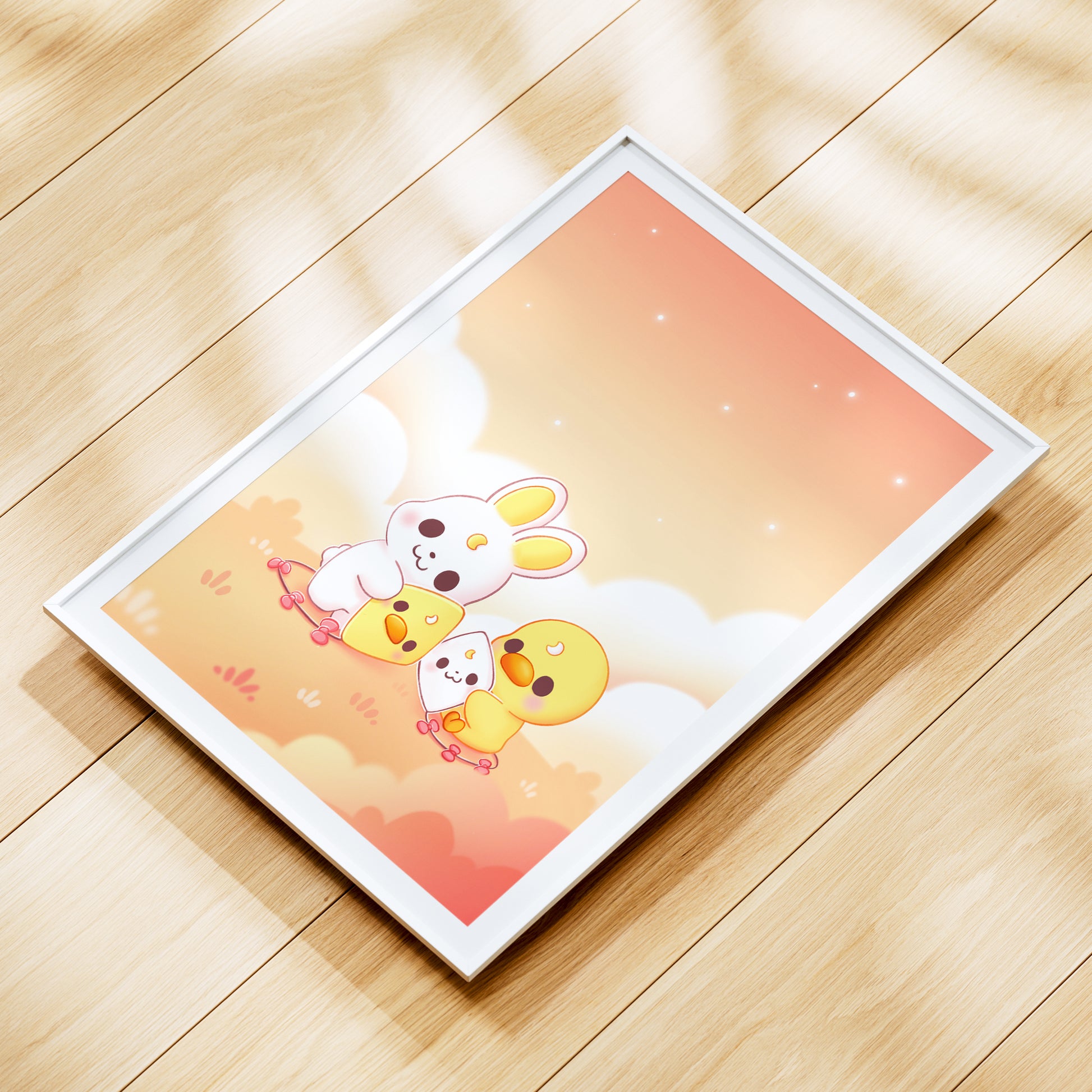 Hase und Ente mit Drachen