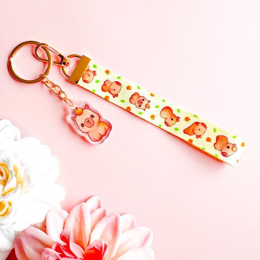 Capybara - Cute Lanyard with Charm