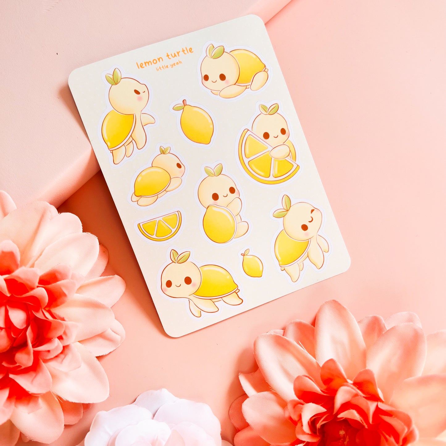 Lemon Turtle - Cute Sticker Sheet