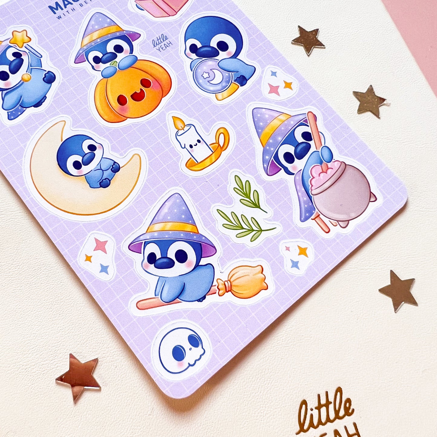 Pinguin Magie Stickerbogen