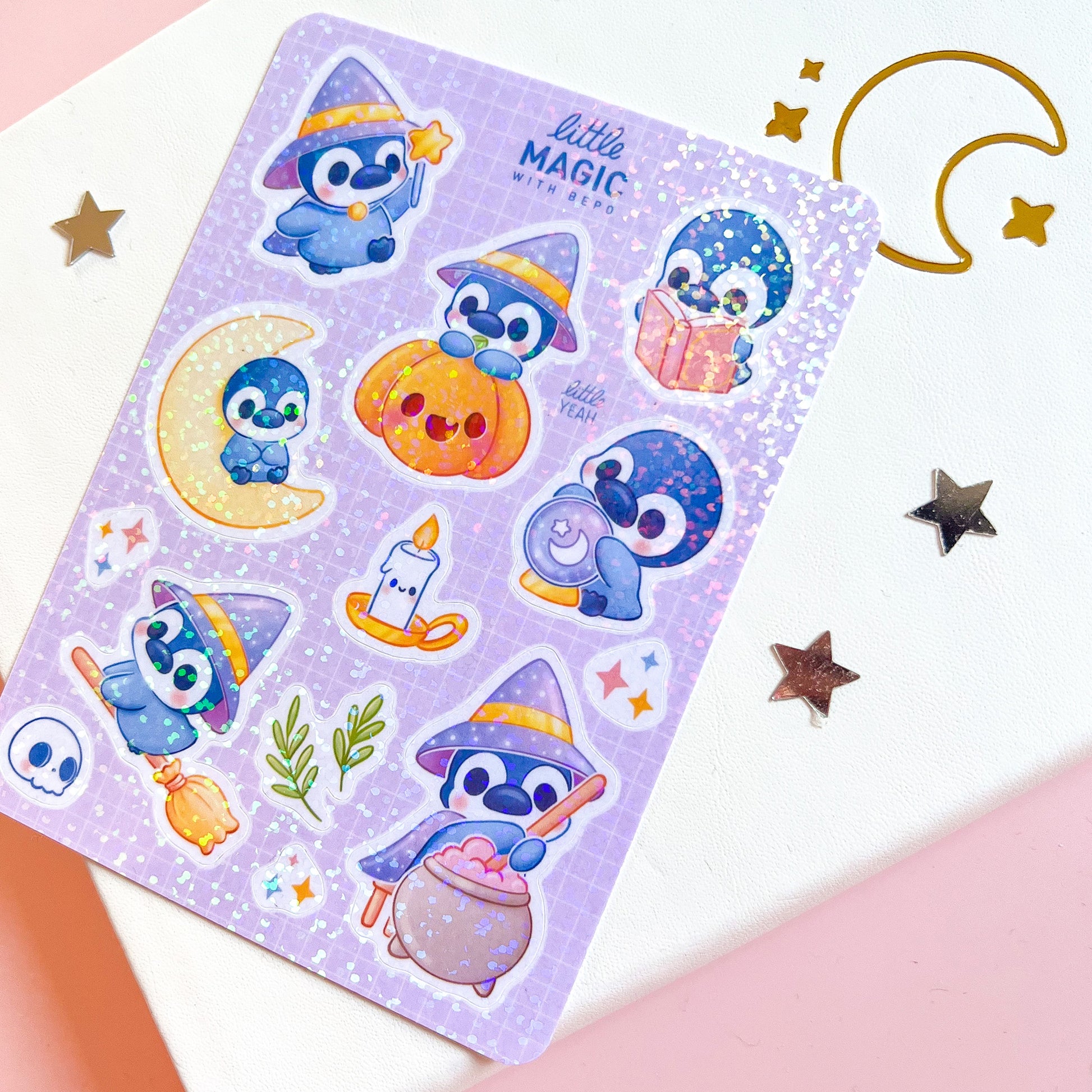 Pinguin Magie Stickerbogen