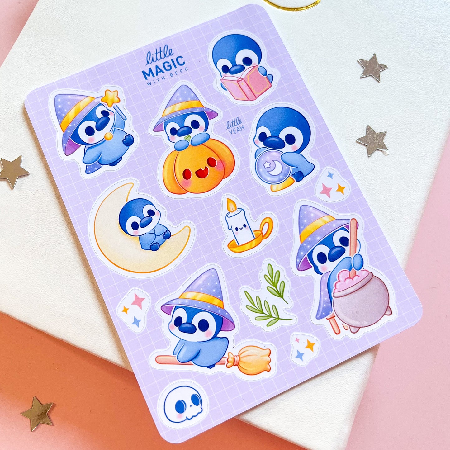 Pinguin Magie Stickerbogen