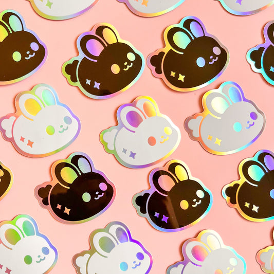 Holografische Marshmallow Hasen Sticker