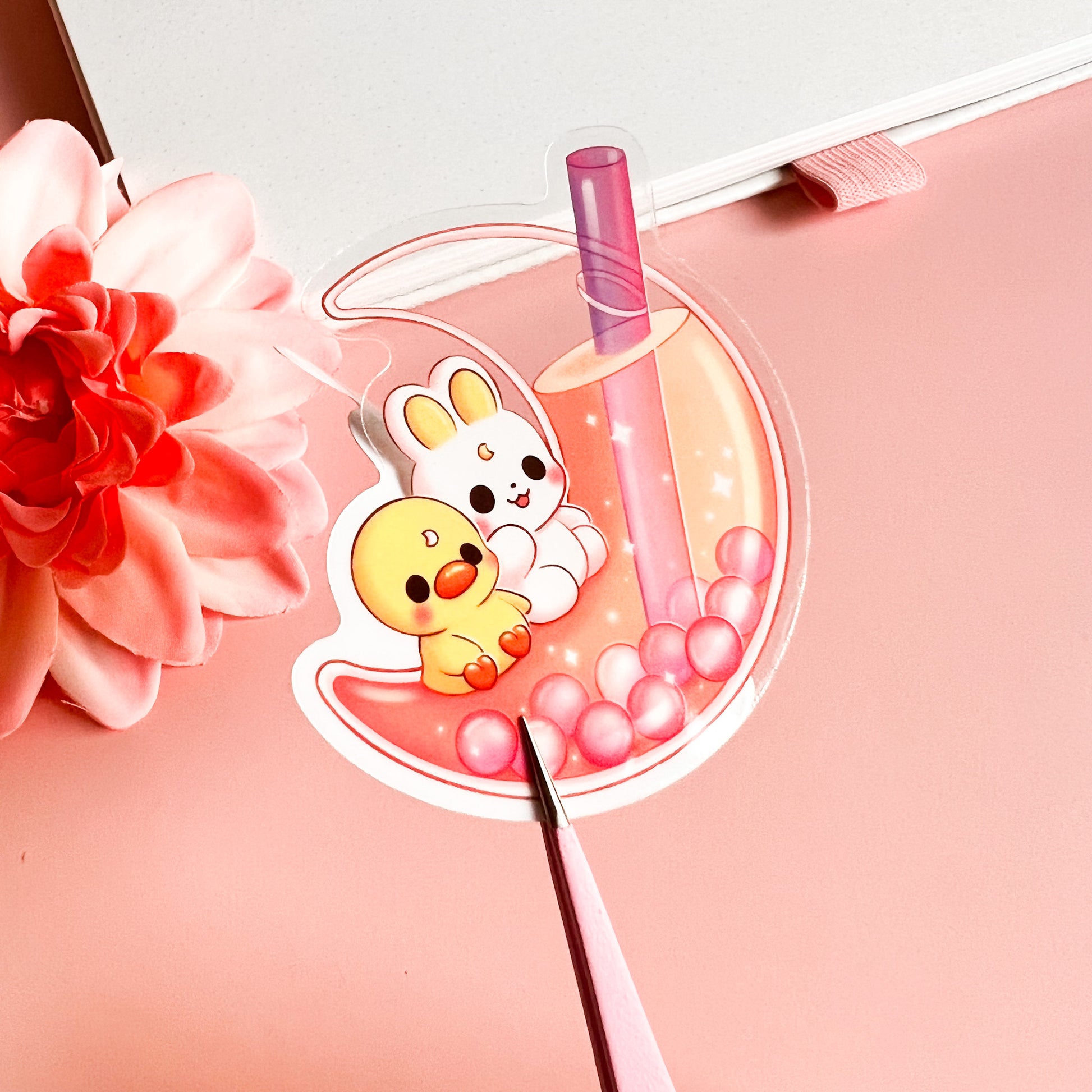 Transparenter Boba Mond Sticker