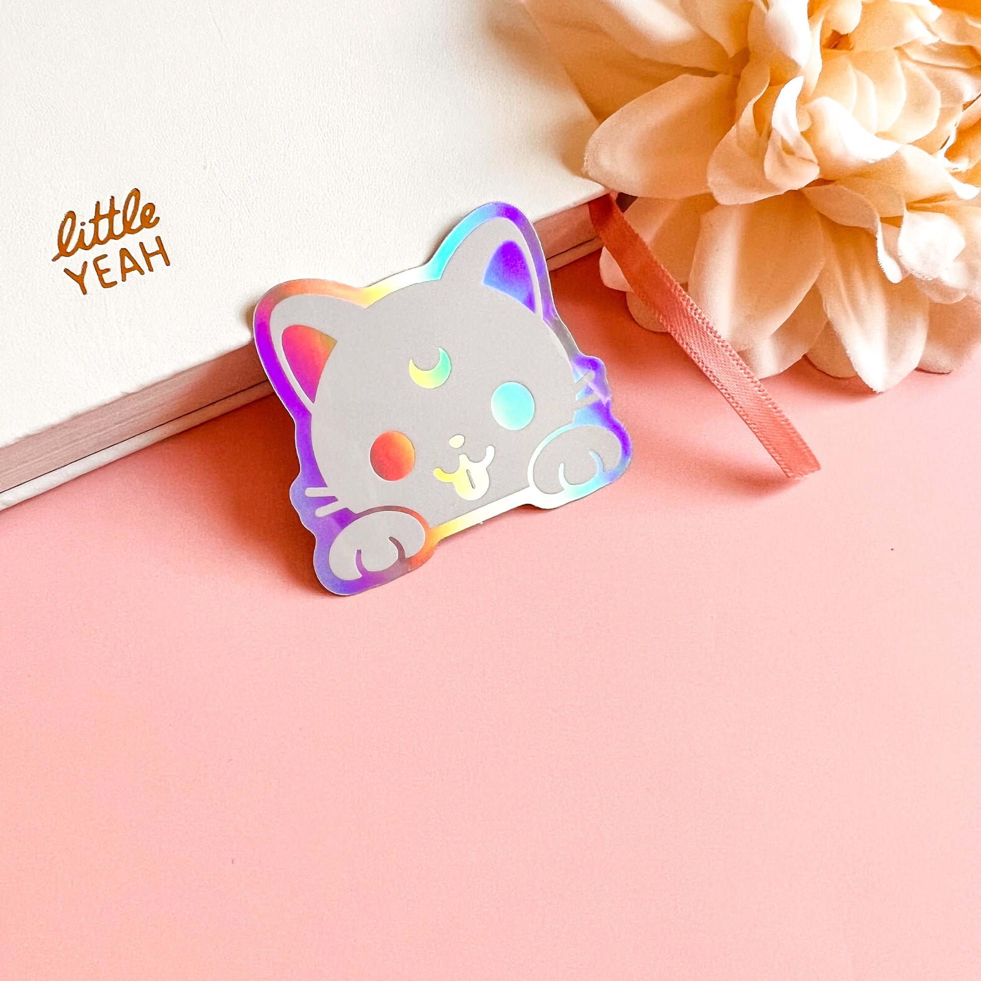 Holografische Katzen mit Zunge Sticker