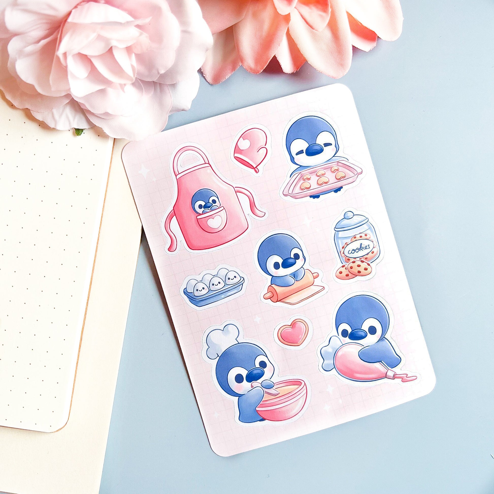 Backender Pinguin Stickerbogen