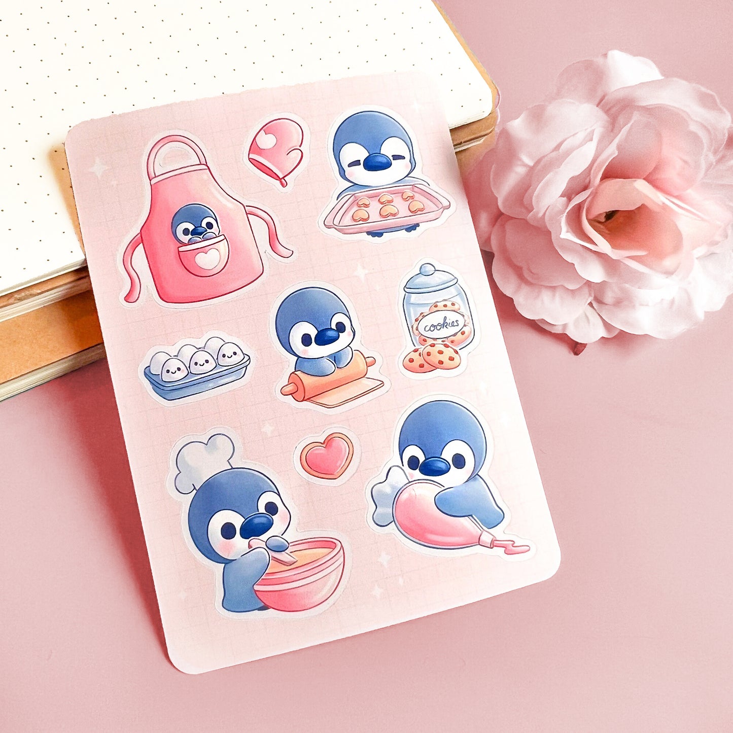 Backender Pinguin Stickerbogen